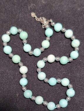 Howlite and Chrome Bead Necklace